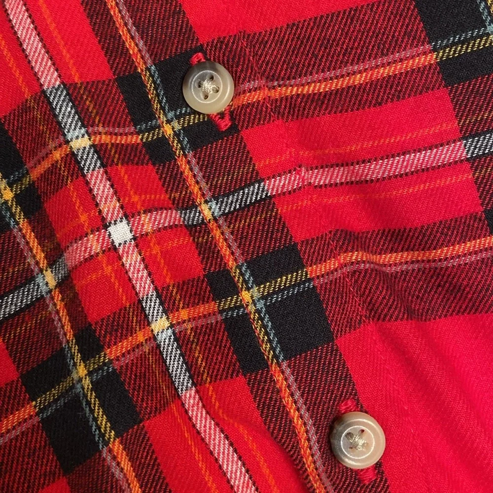 Sweet long sleeve cotton plaid Holiday dress button down collar match the family